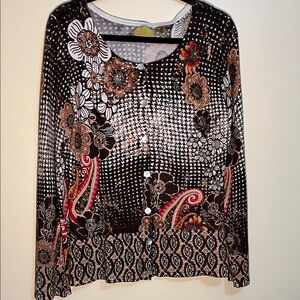 Prima Bella Women's Button Down Floral Shirt Size S